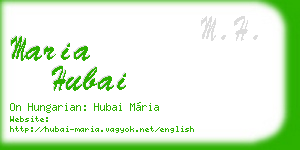 maria hubai business card
